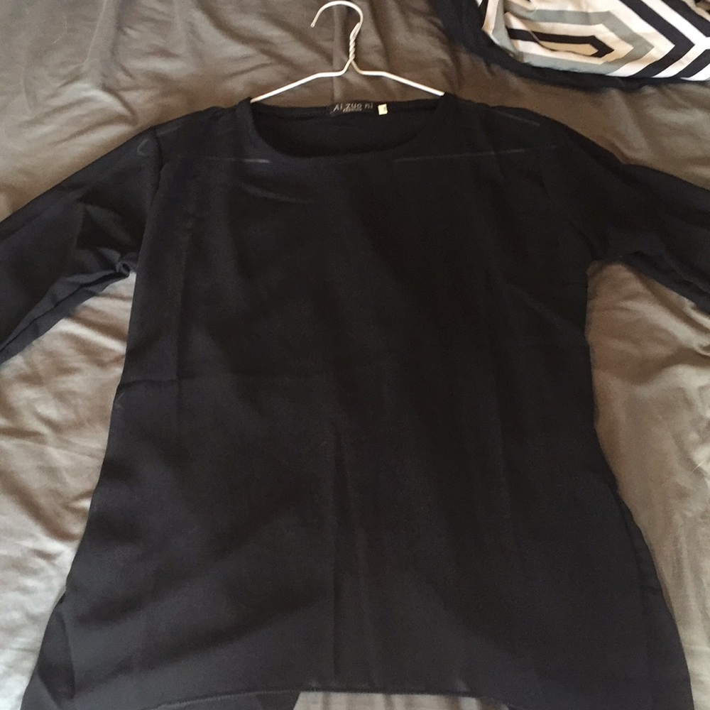 Open back sheer blouse